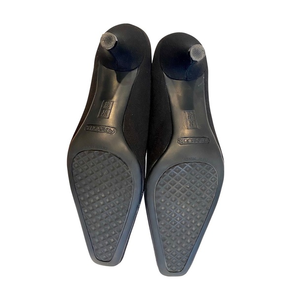 AEROSOLES Cheerful Black Fabric Kitten Heel Pumps Size 7.5 - Picture 8 of 9